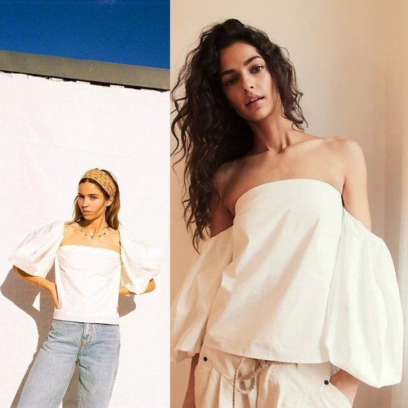 SOLD Free People Mare Mare Piera Cotton Top Size Medium White NWOT - Picture 12 of 12